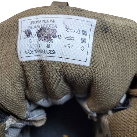 5.11 Mens Boots‎ Sz 15 Dark Coyote Waterproof Tactical Leather 511 - Picture 9 of 16